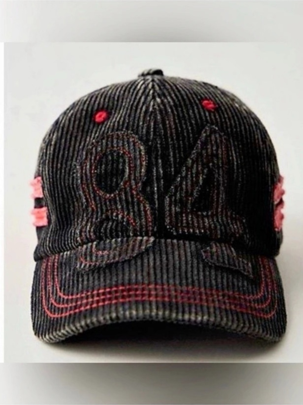 Free People Hollie Varsity Baseball Hat Black & Red